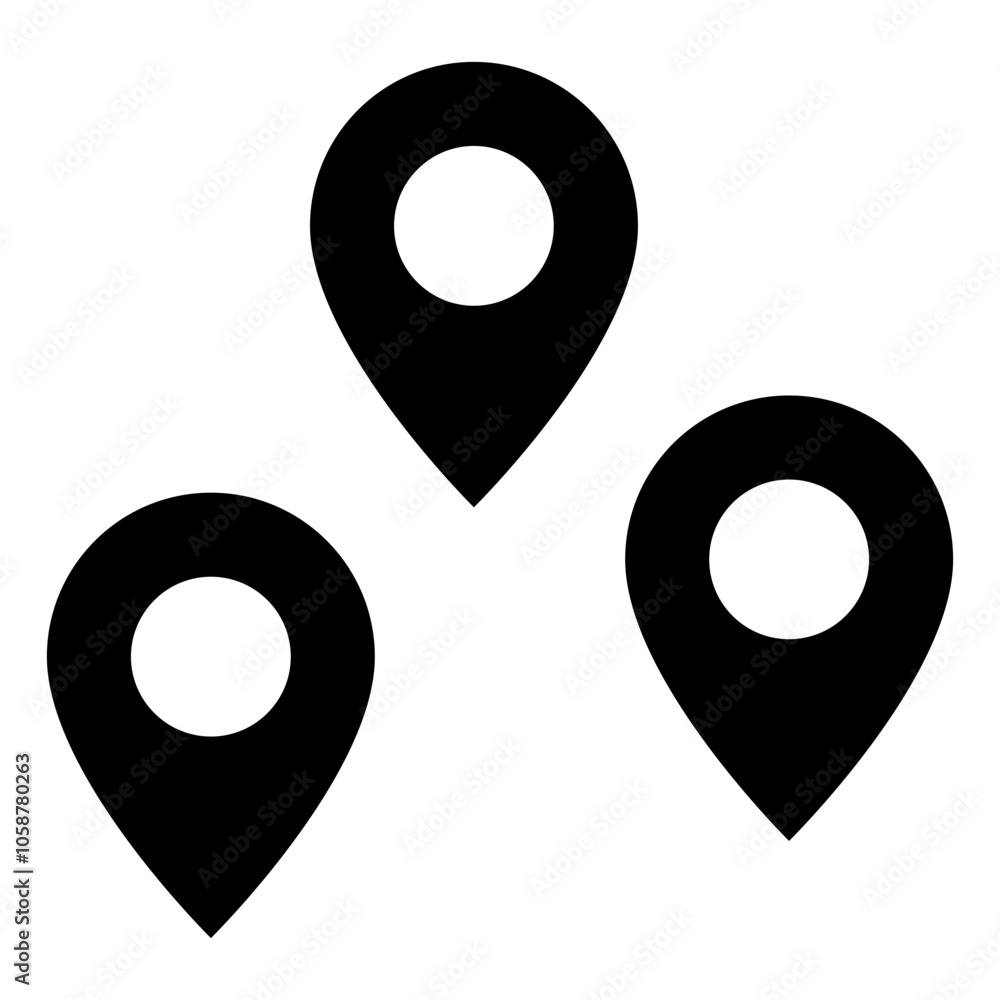 Poster location pin icon. map pin place marker. location icon. map marker pointer icon set. gps location sy