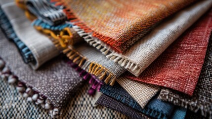 Fabric swatches for creating an interior design mood board