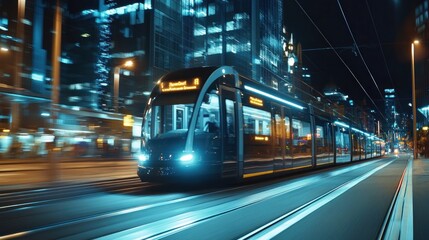 Obraz premium Tram at Night