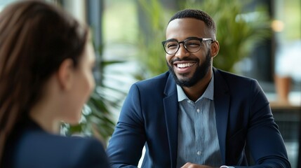 A healthcare provider explaining benefits coverage to an employee during an HR consultation