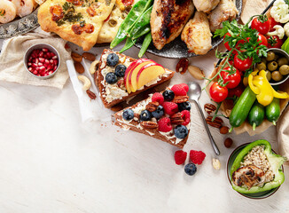 Variety Healthy Food On Table