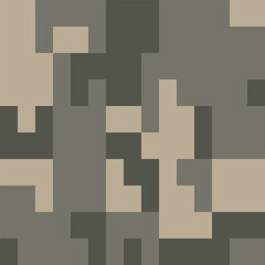 Camouflage Army Pattern Seamless Vector Background, Classic Khaki Texture, Forest Hunting Design. Military Camouflage Pants