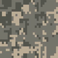 Camouflage Army Pattern Seamless Vector Background, Classic Khaki Texture, Forest Hunting Design. Military Camouflage Codycross