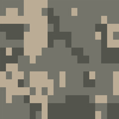 Camouflage Army Pattern Seamless Vector Background, Classic Khaki Texture, Forest Hunting Design. Military Camouflage Uniform