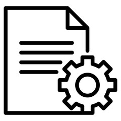 document with gear icon