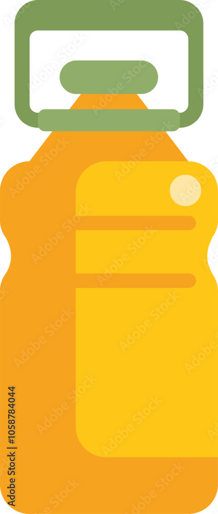 Aufkleber yellow plastic bottle with green handle typically used for containing cleaning products, featuring a