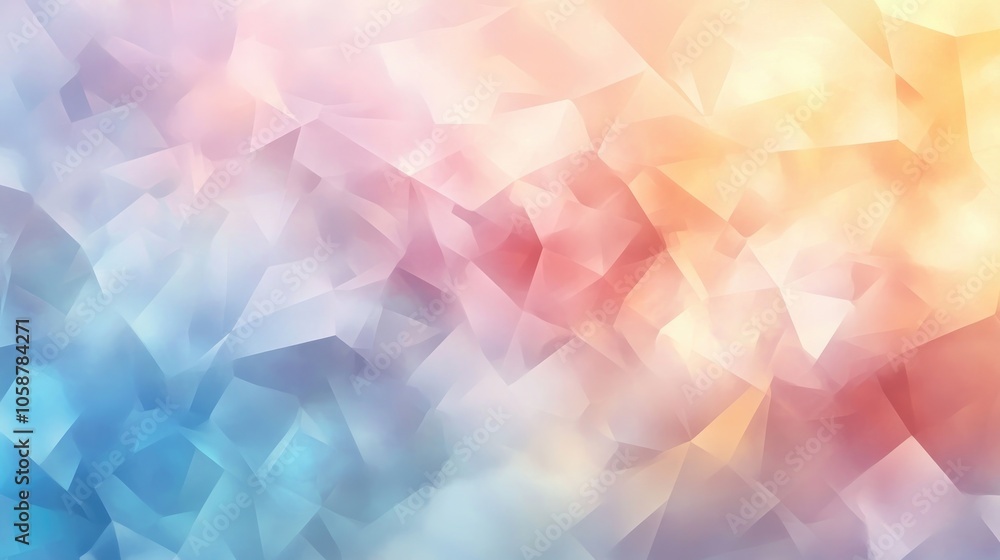 Poster Soft abstract background featuring a triangular pattern in gentle tones