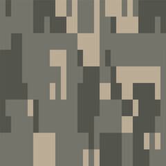 Camouflage Army Pattern Seamless Vector Background, Classic Khaki Texture, Forest Hunting Design. Military Camouflage Jacket