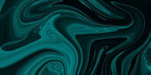 Abstract beautiful teal swirl liquid background. Abstract teal , black swirly wallpaper, wavy pattern texture, aquarelle colors mixing effect abstract backdrop. calm design Marble rock texture blue