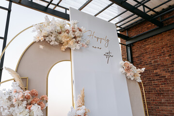 wedding bouquet in the church