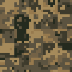 Camouflage Pattern Background Seamless Vector Illustration. Classic Clothing Style Masking Camo Repeat Print. Military Camouflage Uniform