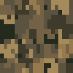 Camouflage Pattern Background Seamless Vector Illustration. Classic Clothing Style Masking Camo Repeat Print. Military Camouflage Clothing