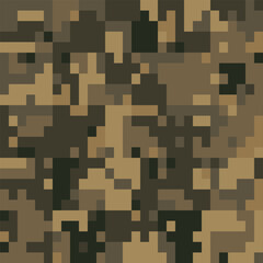 Camouflage Pattern Background Seamless Vector Illustration. Classic Clothing Style Masking Camo Repeat Print. Military Camouflage Face Paint