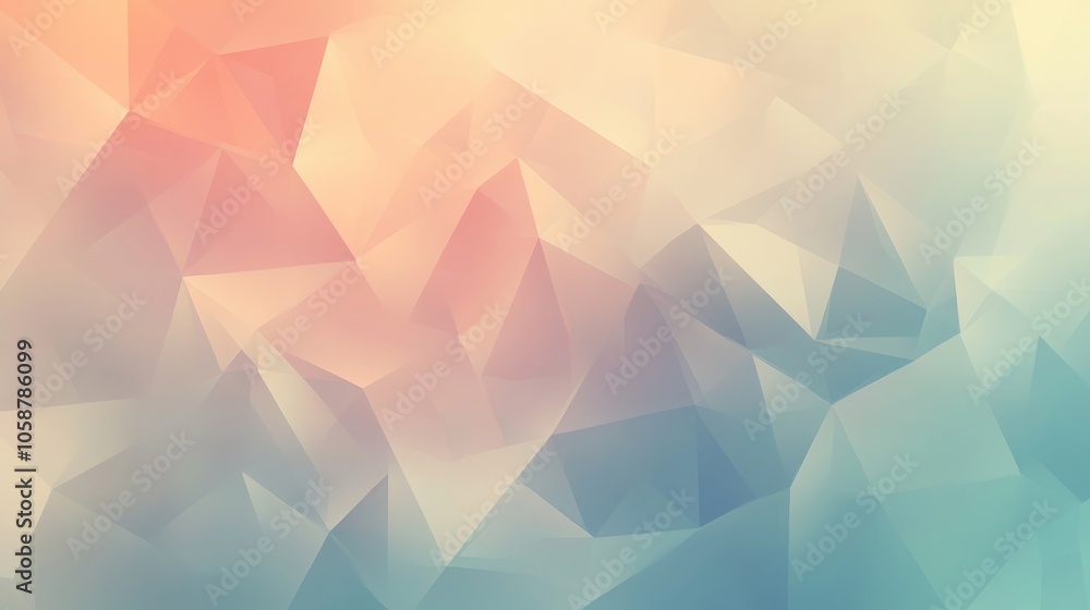 Poster Soft abstract background featuring a triangular pattern in gentle tones