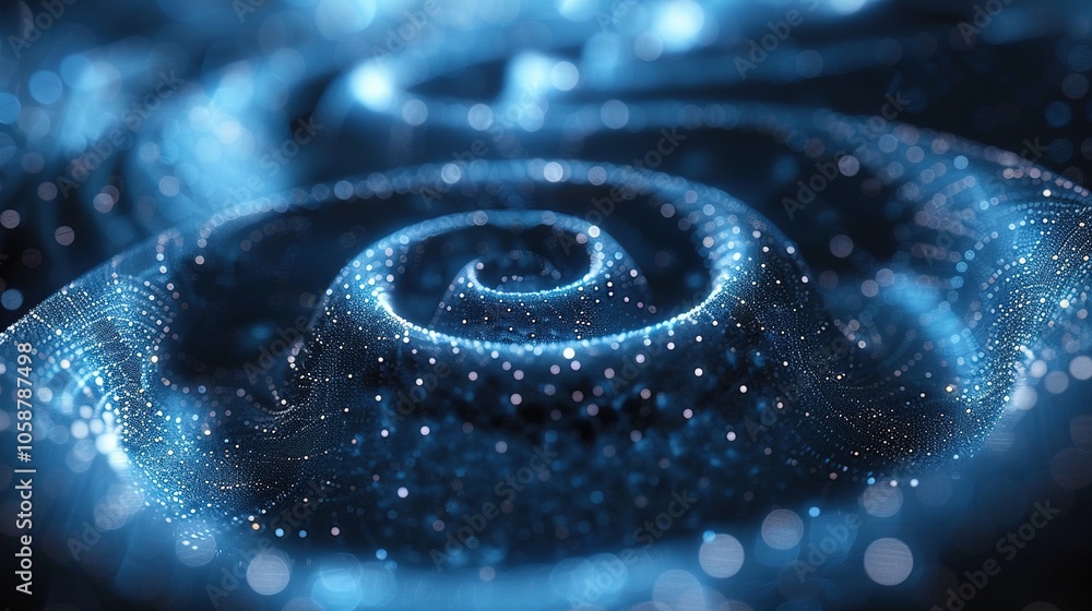 Poster A mesmerizing digital representation of a swirling rose pattern with glowing particles.