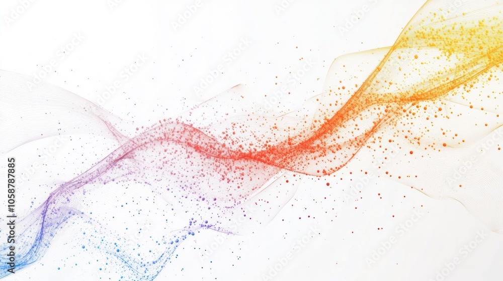Poster communication framework, showcasing a dynamic interplay of light and color among interconnected qubi