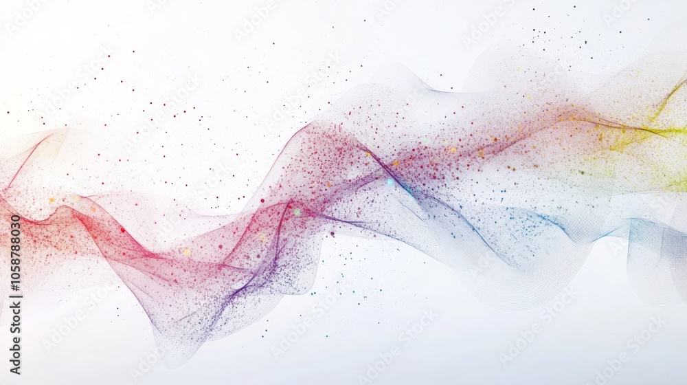 Poster communication framework, showcasing a dynamic interplay of light and color among interconnected qubi