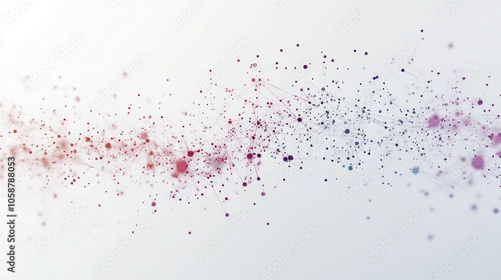 Poster communication framework, showcasing a dynamic interplay of light and color among interconnected qubi