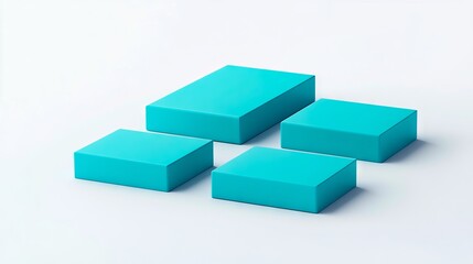 Fototapeta premium A group of blue cubes sitting on top of each other