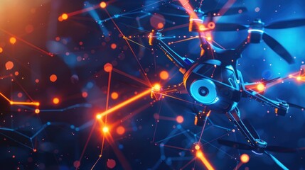 Drone in a Futuristic Digital Network
