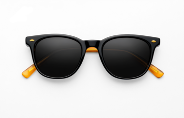Stylish Black Sunglasses on Transparent Background