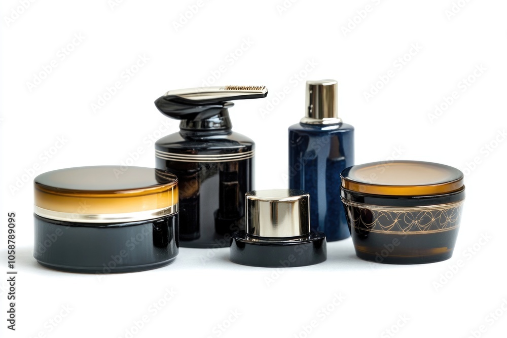 Poster a collection of various skin care products on a shelf or counter