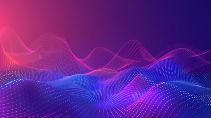 Abstract Purple and Blue Digital Landscape