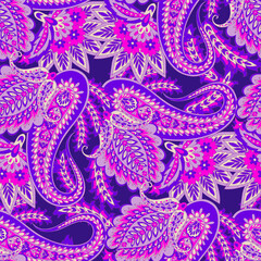Seamless pattern traditional Asian paisley design. Vector pattern for textile design and fabrics, fashionable and delicate.