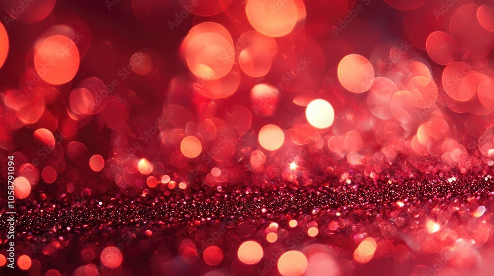 Aufkleber sparkling red light when i saw the red bokeh glittering