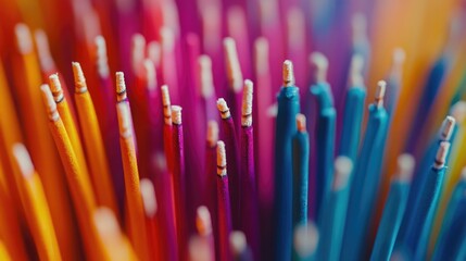 Close-up shot of colorful straws
