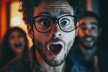 A person showing surprise and shock