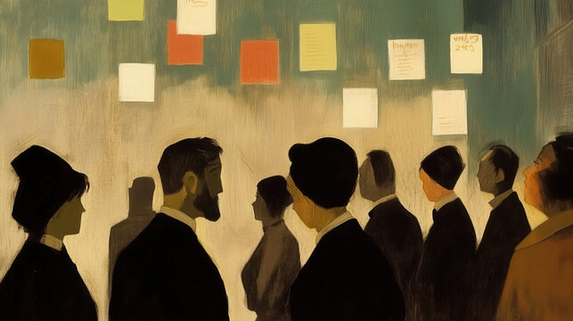 Analysis paralysis, brainstorming, sticky notes, ideas, overthinking, illustration, business, indecision, overwhelmed