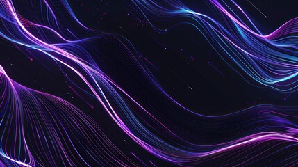 Abstract Blue and Purple Glowing Lines