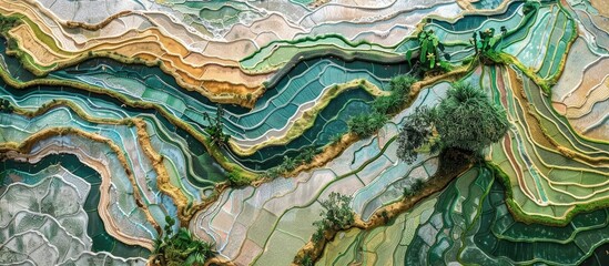 Close Up Rice Fields On Terraced