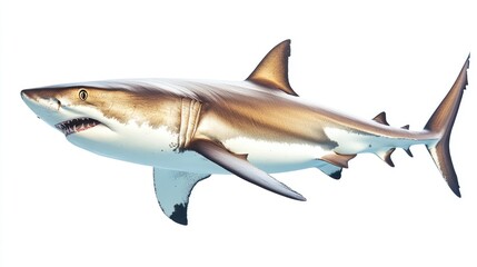 Fototapeta premium Stunning shark image expertly cut out and isolated on a clean white background