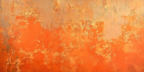 An abstract wall background featuring a textured design in a vintage orange cement stucco finish. This textured wall gives off a retro vibe with its warm orange tones.