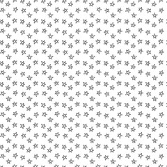 Monochrome Hand-Drawn Stars Seamless Pattern - Black and White Minimalistic Nursery Doodle Vector Tile for Kids Wallpaper and Wrapping Paper