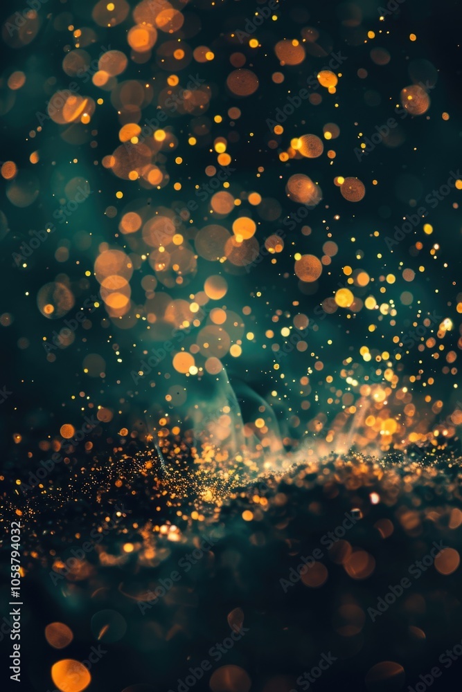 Poster A blurred background with glowing lights, perfect for use in presentations or ads where a mysterious atmosphere is desired