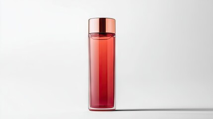 Cosmetic product bottle displayed on a white background, emphasizing the sleek design and elegance of the cosmetic product bottle, perfect for branding or marketing use.