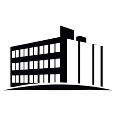 a building logo vector silhouette, a modern shape building logo concept