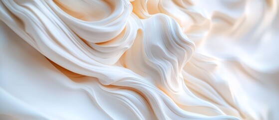 Fototapeta premium A close-up view of a white fabric with a wavy pattern at the bottom The bottom edge of the fabric also displays a wavy design