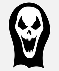 Scream, smile, vector illustration, vector icon, face, ghost, 10EPS