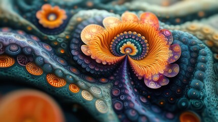 intricate fractal background filled with colorful designs and patterns, creating a mesmerizing visual experience that draws the viewer into its depth and complexity