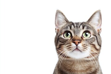 Obraz premium A close up shot of a cat's face on a white background