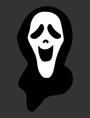 Scream, smile, vector illustration, vector icon, face, ghost, 10EPS