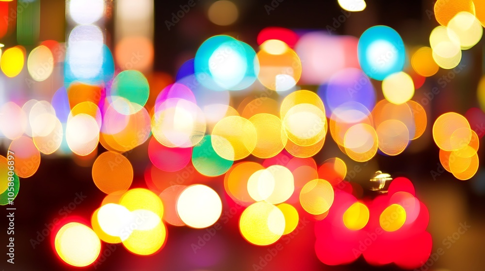 Poster abstract bokeh lights background smooth blue background with copy space for advertisements