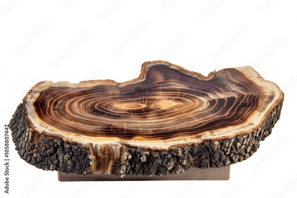 Poster a wooden log split in two, perfect for use as a prop or design element
