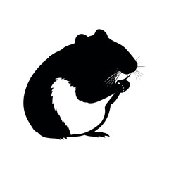 a hamster animal vector silhouette, isolated white background,