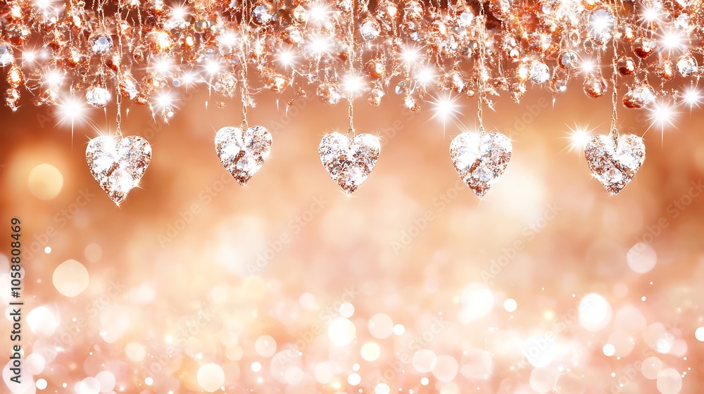 Poster diamond hearts background blank background with copy space for design projects