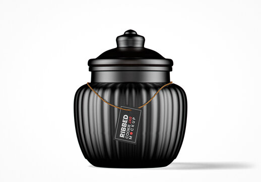 Large Matte Glass Cookie Jar Mockup